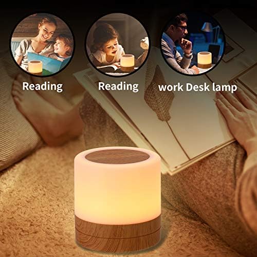 Nursery Night Light for Kids, USB Rechargeable Small Desk Lamp,13 RGB Colors & 4 Brightness & 1 Remote, Touch Bedside Cordless Table Lamp, Portable Night Lamp for Bedroom Living Room Home (Brown) - Image 4