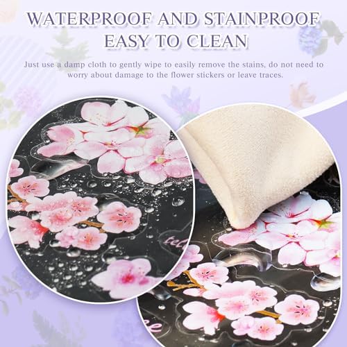 160Pcs Natural Flower Stickers for Scrapbooking,Self-Adhesive Transparent Flower Stickers Scrapbook Supplies Journaling Supplies for Adult Card Making Letters DIY Water Bottle Cards Decoration - Image 3