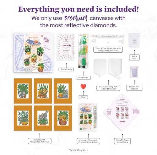 DIAMOND ART CLUB Mini Dazzles- Cats with Plants Diamond Art Kits for Adults - Image 3