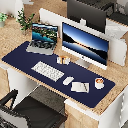 AFIING Cork Desk Mat 55" x 17", Dual-Sided Natural Cork & PU Leather Desk Pad, Non-Slip Waterproof Large Mouse Pad for Office, Home & Gaming (Blue) - Image 5