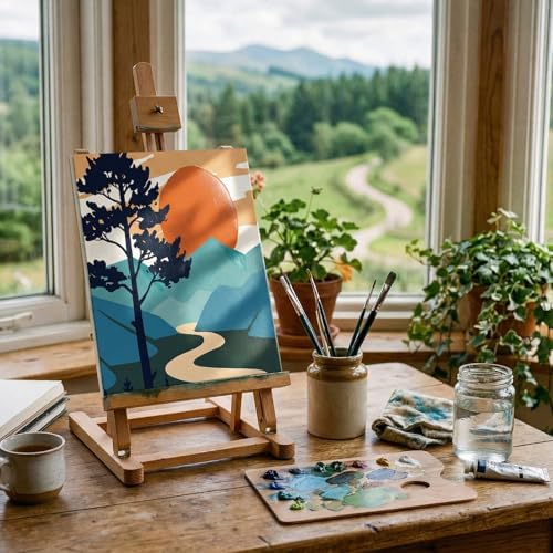 AmazingSpark 16 Pcs Pre Drawn Canvas to Paint for Adults Mountains Lakes - Image 6