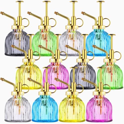 Maxdot 12Pcs Glass Plant Mister Spray Bottle 220ml, Gold Sprayer by Maxdot