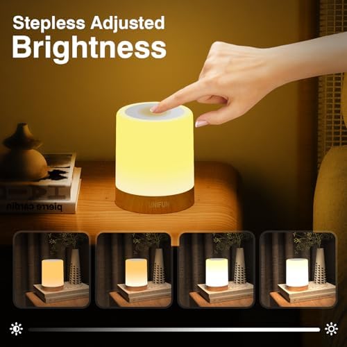 UNIFUN Bedside Touch Lamp Rechargeable Dimmable RGB LED Table Night Light - Image 3