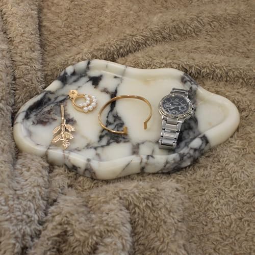 Natural Calacatta Viola Marble Tray Cloud Shape, Jewelry Dish Trinket Dish for Women Gift Home Décor by Natust