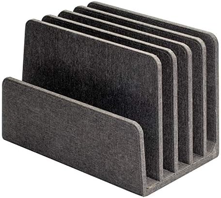MobileVision Multi Device Stand & Organizer for Smartphones, Tablets and Laptops, Executive Dark Gray, 5 Slots - Image 3