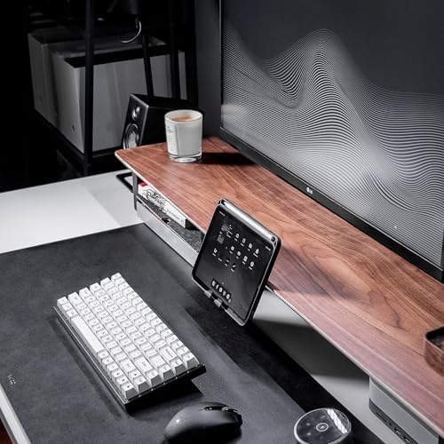 Raico Desk Cockpit Shelf Monitor Stand System Dual Screen Setup Wood Large Desk Accessory Organizer Unit (Walnut, Full Length v2 | 45.7 Inches) - Image 2