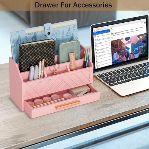 Desk Organizer with Drawer, Countertop Bill Mail Organizer and File Storage - Image 2
