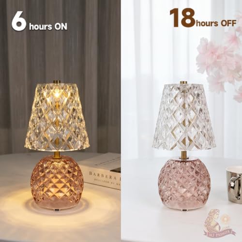 MJ PREMIER Rechargeable Table Lamp Cordless Mushroom Lamp with Timer Pink - Image 3