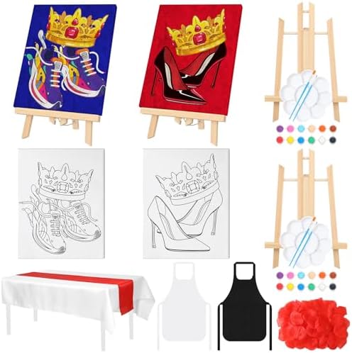 Zhanmai 2 Pack Sip and Paint Kit for Couples Date Night by Zhanmai