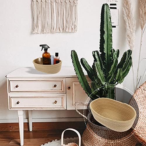 Cotton Rope Woven Shelf Basket, Soft Mini Storage Bin - Image 6