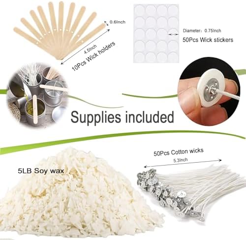 DINGPAI Natural Soy Wax for Candle Making, 5lb Organic Soy Wax Flakes - Image 2