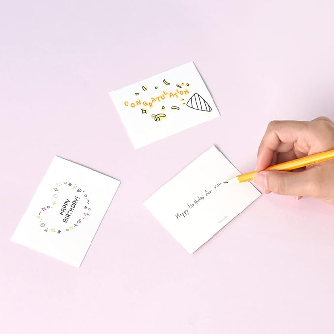 Monolike Day-by-day Card, Happy birthday for you - Mix 36 Mini Single cards, 36 envelopes, 36 stickers Package