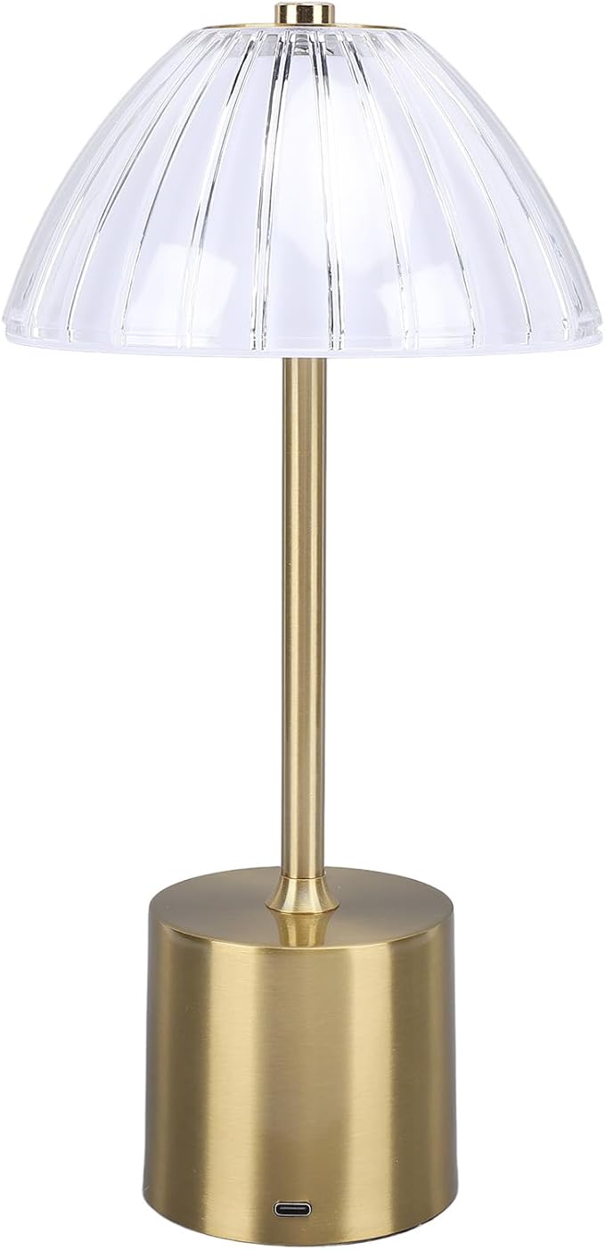 Crystal LED Table Lamp, Portable Rechargeable Desk Light, 3 Levels Brightness, Touch Control, Small Battery Operated Lamp - Cordless Convenience, Stepless Dimming, Ideal for Home