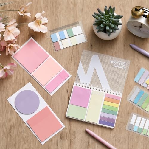 Jutom 41 Pcs Aesthetic Book Annotation Kit with Pencil Bag Bible Journaling Kit Notebook Sticky Note Tab Highlighter Black Ink Pen Page Marker School Office Supplies Bible Lover Gift(Beige) - Image 5