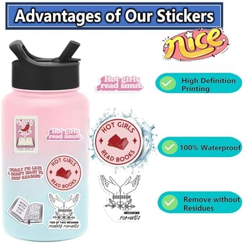 104 PCS Romance Book Stickers for Kindle- Bookish Fantasy Dragon Aesthetic Stickers for Kindle Case, Water Bottle, Scrapbook, Journal - Cute Book Lover Gifts for Adults Teens - Image 5