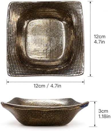 Jewelry Dish, Gold Ceramic Deep Square Ring Tray - Image 3