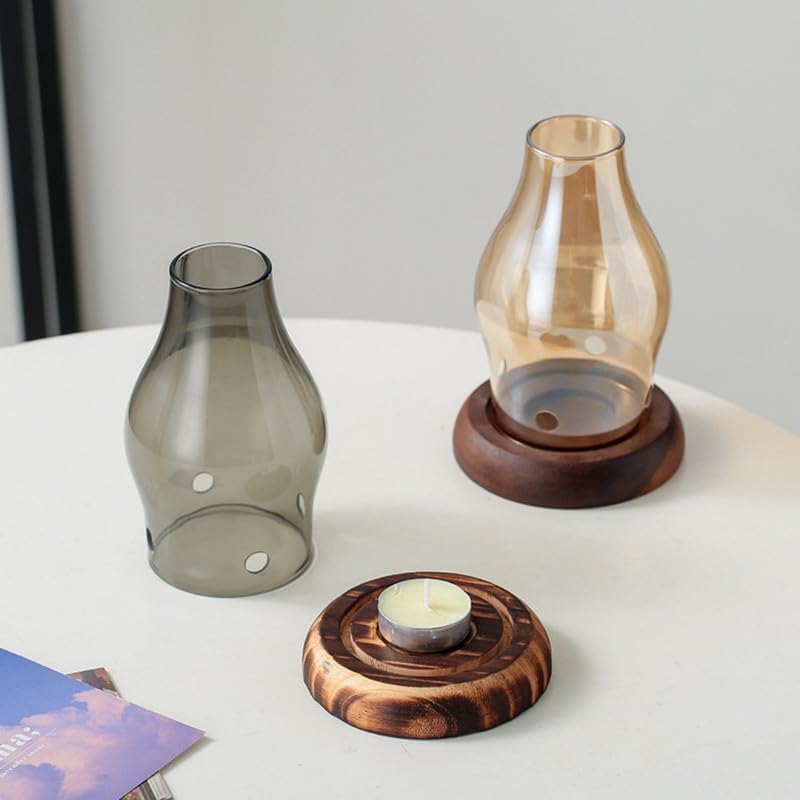 Delicate Ceramics Tealight Candle Holder Oil Tart Burner Aroma Diffuser Furnace Home Decoration Vintage Oil Lamp Design with Burnt Wood Yellow Color - Image 3
