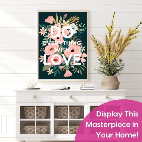 Flowers Diamond Art Kit for Adult Do Everything with Love 5D Painting 12x16 - Image 2