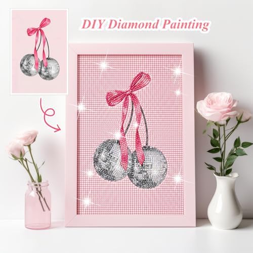 Chunful 6 Pcs Pink Preppy Western Bow Diamond Art for Adults, 10x11.8 - Image 6