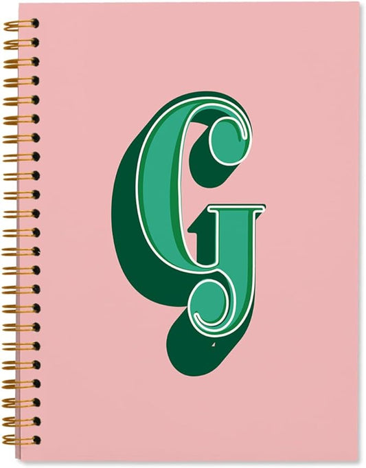 ShowDraven Vintage Initial Letter G Notebook, Personalized Gifts Notebook, Custom Notebook Journals for Writing, Customized Gifts, Monogrammed Gifts for Women, Hardcover Spiral Notebook 5.5 x 8.3