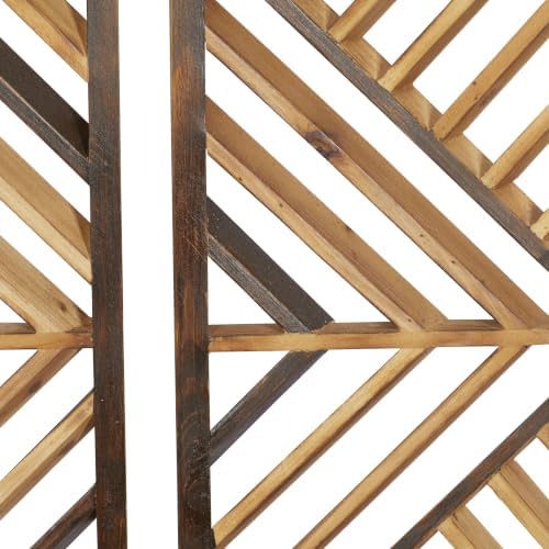 Deco 79 Wood Geometric Home Wall Decor Wall Art 12"W, 35"H, Oiled Brown - Image 4