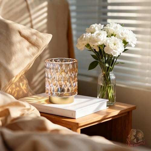 Battery Operated Table Lamp Timer, Small Cordless Lamps Decorative, Amber - Image 6