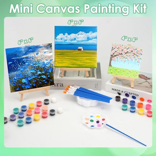 10 Set Canvas Painting Kit, 4 x 4 Inch Canvas Boards for Painting - Image 6