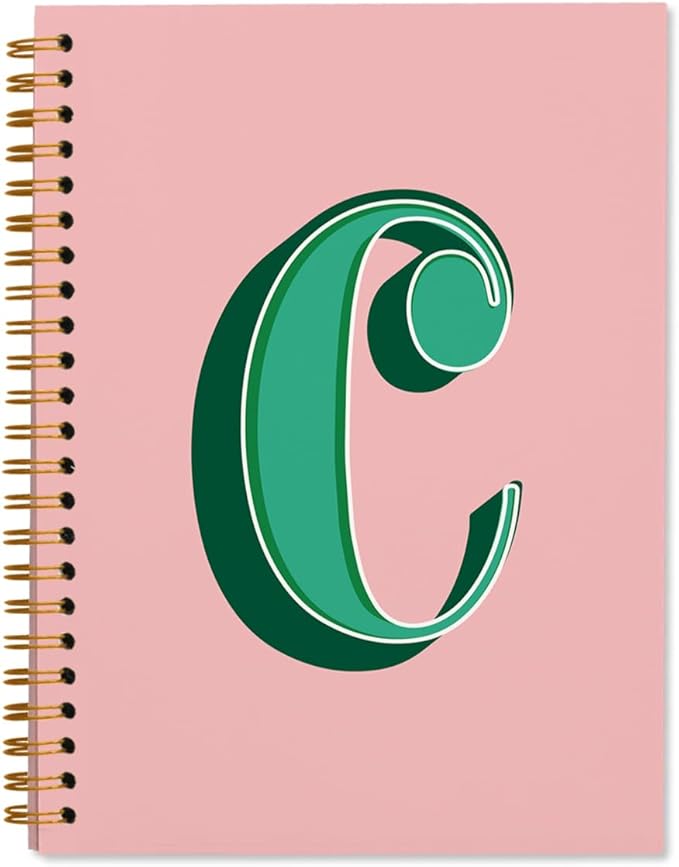 ShowDraven Vintage Initial Letter C Notebook, Personalized Gifts Notebook, Custom Notebook Journals for Writing, Customized Gifts, Monogrammed Gifts for Women, Hardcover Spiral Notebook 5.5 x 8.3