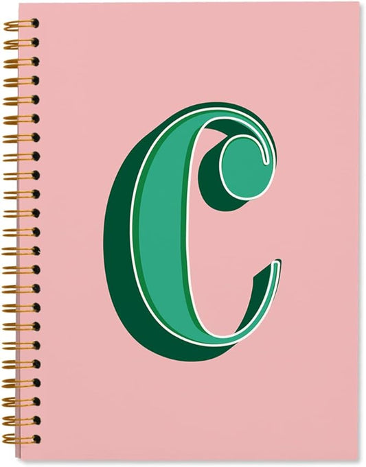 ShowDraven Vintage Initial Letter C Notebook, Personalized Gifts Notebook, Custom Notebook Journals for Writing, Customized Gifts, Monogrammed Gifts for Women, Hardcover Spiral Notebook 5.5 x 8.3