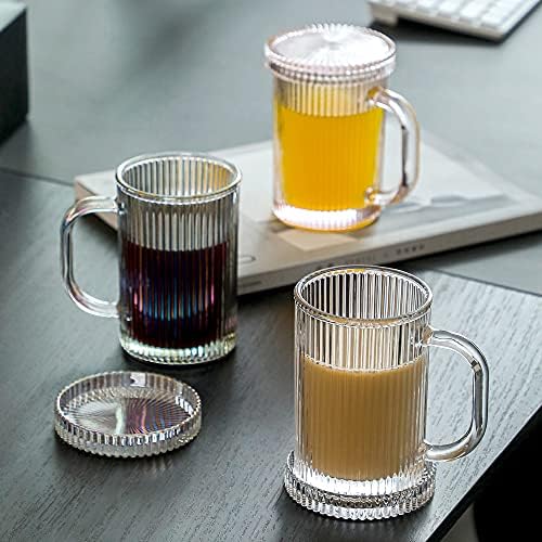 Lysenn Iridescent Glass Mug with Lid, Premium Coffee Mug, 13oz Tea Cup - Image 5