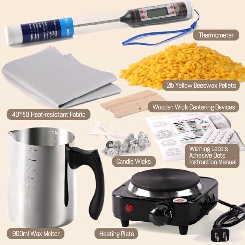 Candle Making Kit with Wax Melter, 2lb Beeswax Candle Wax for Candle Making - Image 2