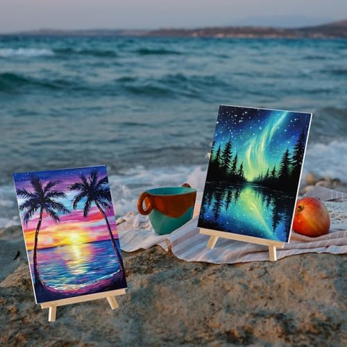 Sherr 12 Pcs Pre Drawn Canvas for Adults,Summer Sunset,8 x 10 Inch - Image 5
