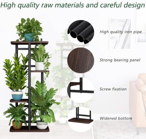 LINZINAR Plant Stand Indoor 4 Tier Metal Corner Tall Flower Shelf - Image 6