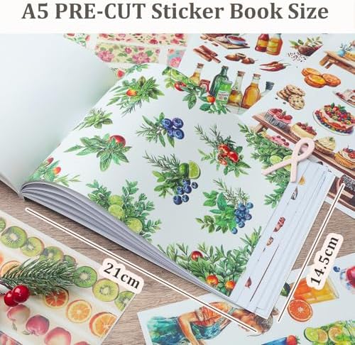 Snycler Sticker Book - 20 Sheets Vintage PET Stickers for Scrapbooking, Junk Journaling, Ephemera, and Decorative Crafts-Aromatic Notes - Image 3