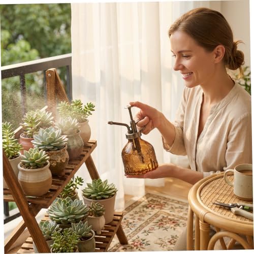 Plant Mister Retro Embossed Glass Plant Mister Spray Bottle, Brown.. - Image 3
