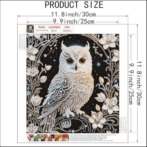 Owl Special Shape Diamond Painting Kits for Adults DIY crafts 12 x 12inch - Image 5