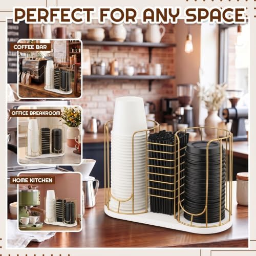 Geelin 18oz Adjustable Coffee Cup Dispenser with Wooden Base - Image 4