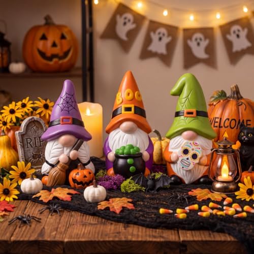 Youyole 3 Pack Gnome Figurines, Halloween DIY Ceramic to Paint Craft Kit - Image 5