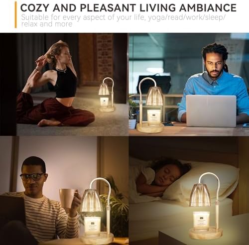 TOACSUCP Candle Warmer Lamp with 3 Bulbs, Adjustable Height Dimmable Candle Warmer with Timer, Compatible with Large Jar Candles, Candle Lamp with Charming Gift Box Ribbon for Her/Him - Image 4