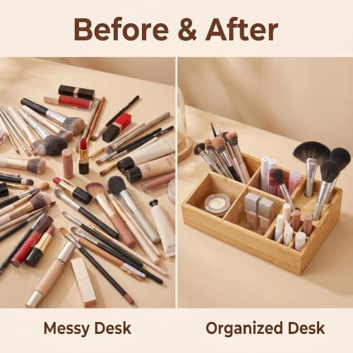2 Pack Bamboo Art Supply Organizer - Image 3