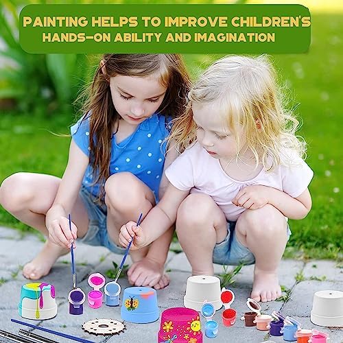 DUA MAIGA 280 Pcs Washable Acrylic Paint for Kids Arts and Crafts, 20 Gouache Watercolor Paint Sets of 12 Colors for Party Classroom Painting Supplies, 20 Flat and 20 Pointed Brushes - Image 6