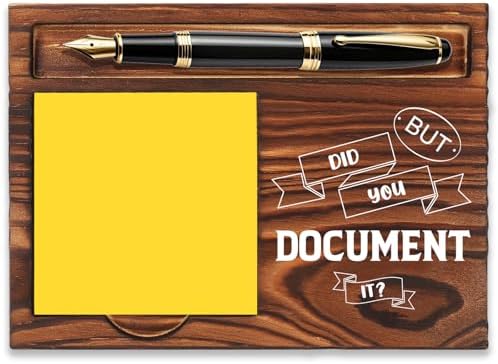 FOUGSTA Funny Office Gifts for Accountant, Gag Office Gifts for Accountant, Gag Desk Decor Gift for Coworker,Wooden Notepad Pen Holder With Funny Quotes,16.5 x 12 x 1.5 cm,XXN12 by FOUGSTA