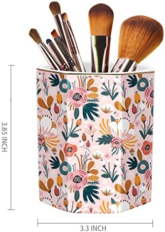 Ceramic Floral Pen Pot, Colored Pencil Container Cute Decor for Room, Office, School, University, Makeup Brush Holder for Girl Women Adult Teen Gift, Pink Flower - Image 4