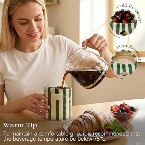 Ceramic Travel Coffee Mug with Straw Hole 12oz, Espresso Cups - Image 2