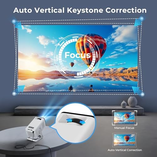 Mini Portable Projector for Bedroom with WiFi and Bi-directional Bluetooth 1080P 4K Support Smart Android 14 OS Auto Keystone Compatible with Netflix, YouTube, Prime Video, Disney+ - Image 4