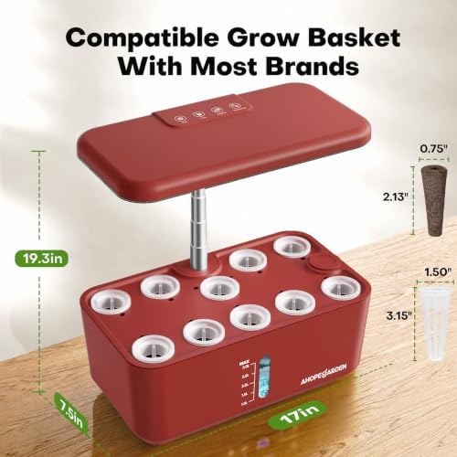 Ahopegarden Hydroponics Growing System: 10 Pods Indoor Herb Garden with LED - Image 6