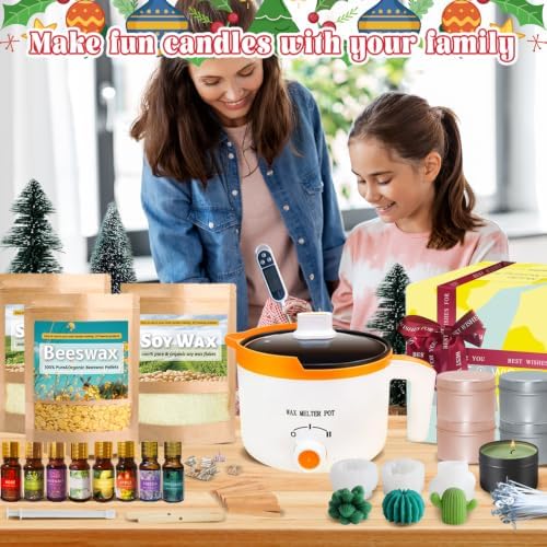 Complete Soy and Beeswax Candle Making Kit for Adults with Wax Melter - Image 6