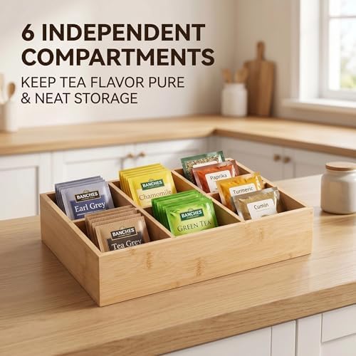 2 Pack Bamboo Desk Organizer with Adjustable Dividers - Image 6