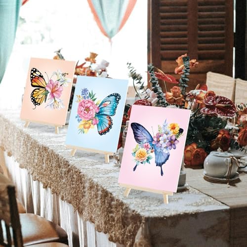 Dinifee 6 Pack Pre Drawn Canvas 8x10 Paint Kit for Adults, Butterfly - Image 6