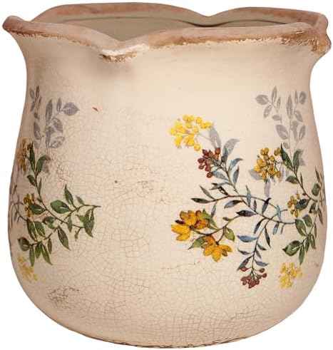 Ceramic Flower Vase, Rustic Farmhouse Vases & Planting Pots with Drainage by XiaanJiaju